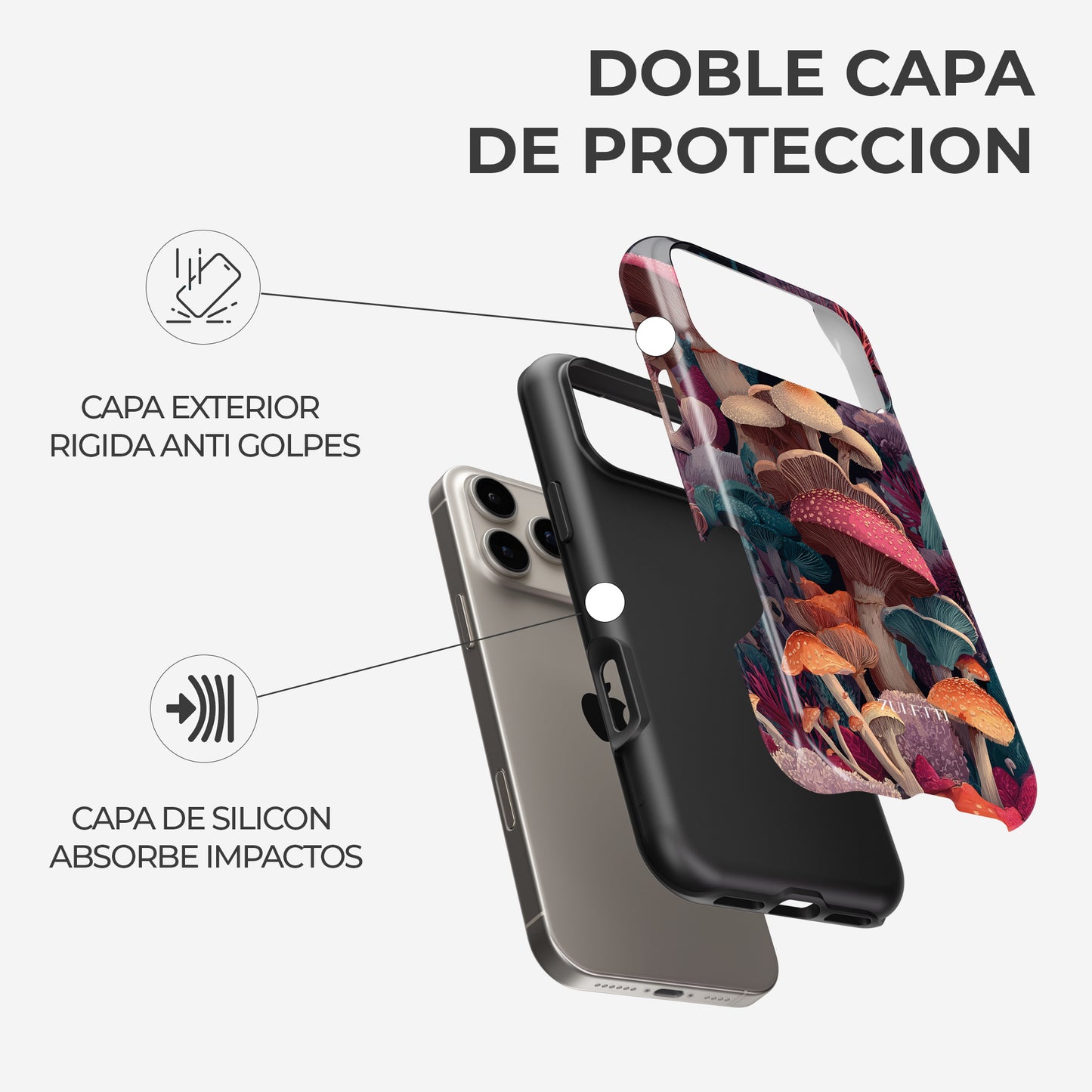 Carcasa Mystic Bloom Funda de Doble Capa de Máxima protección.