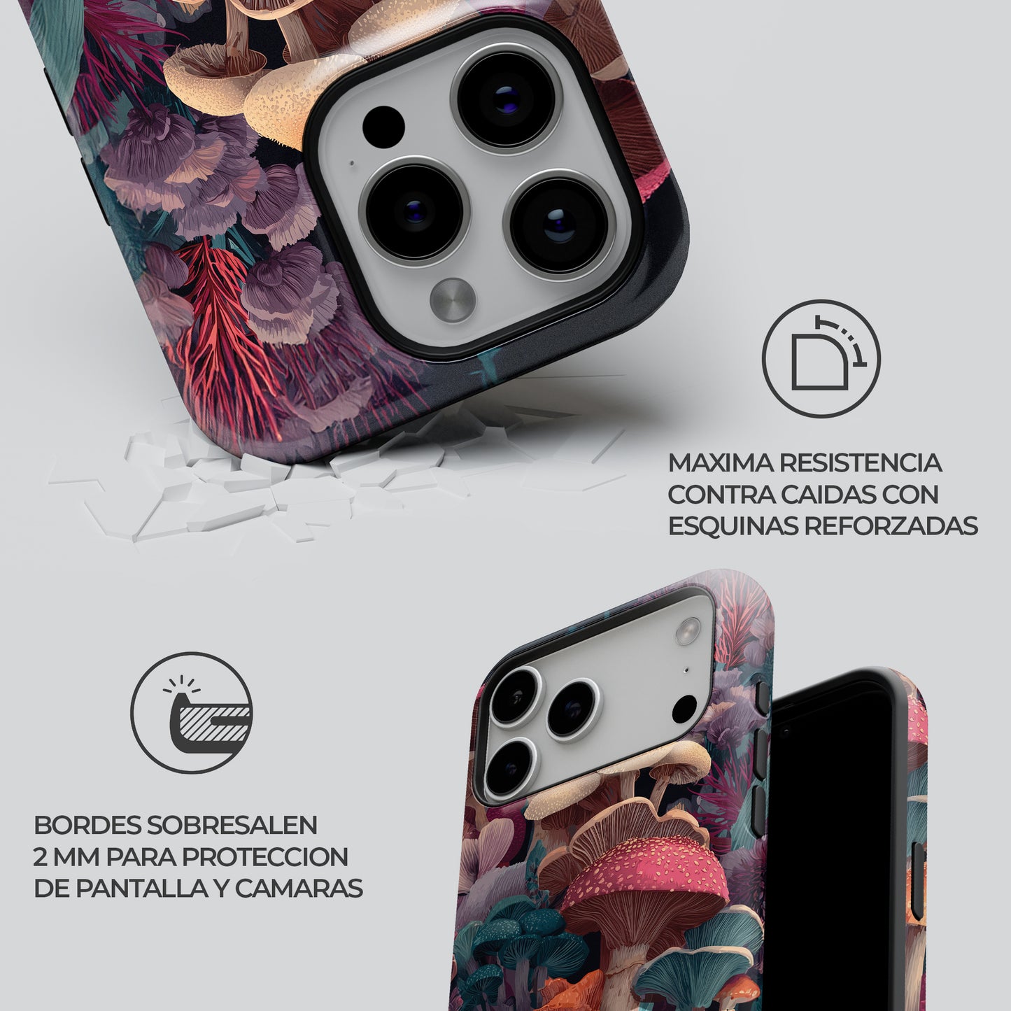 Carcasa Mystic Bloom Funda de Doble Capa de Máxima protección.