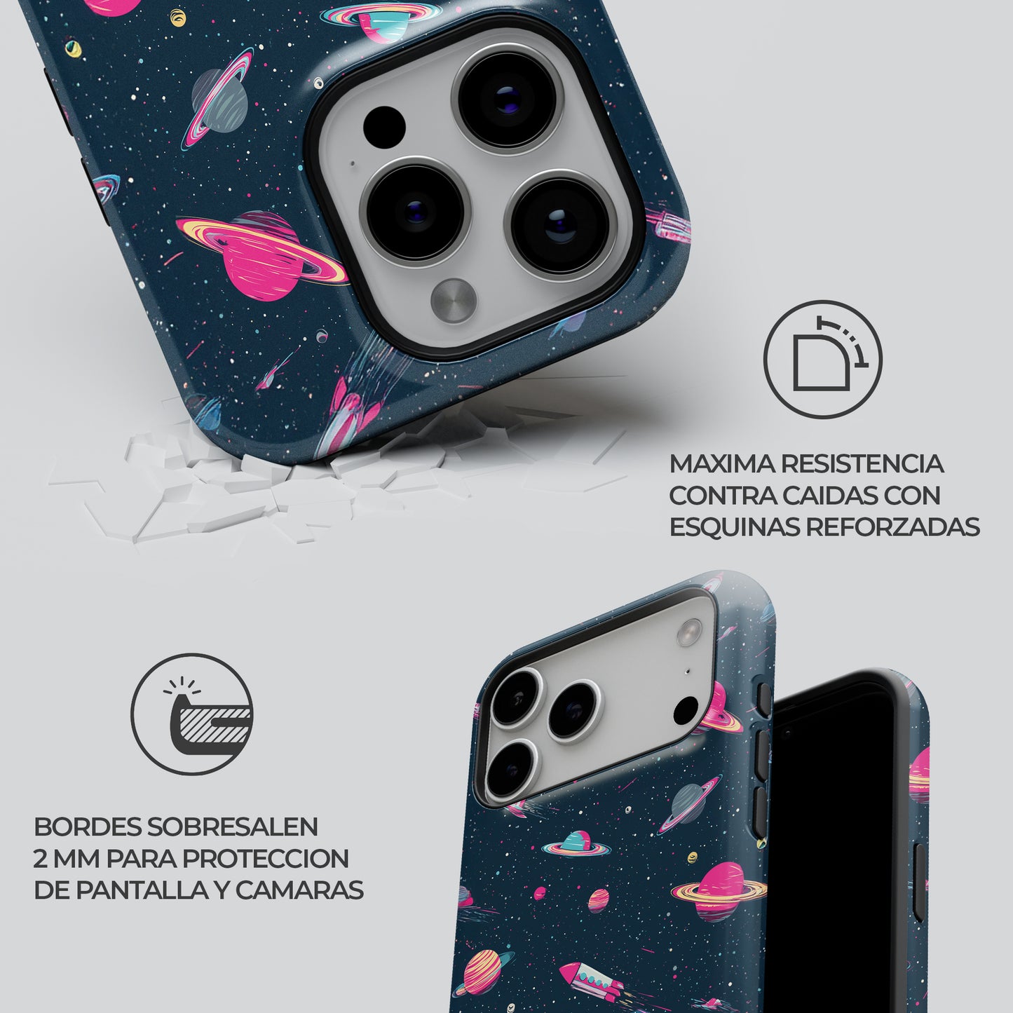 Carcasa Cosmic Crush Funda de Doble Capa de Máxima protección.