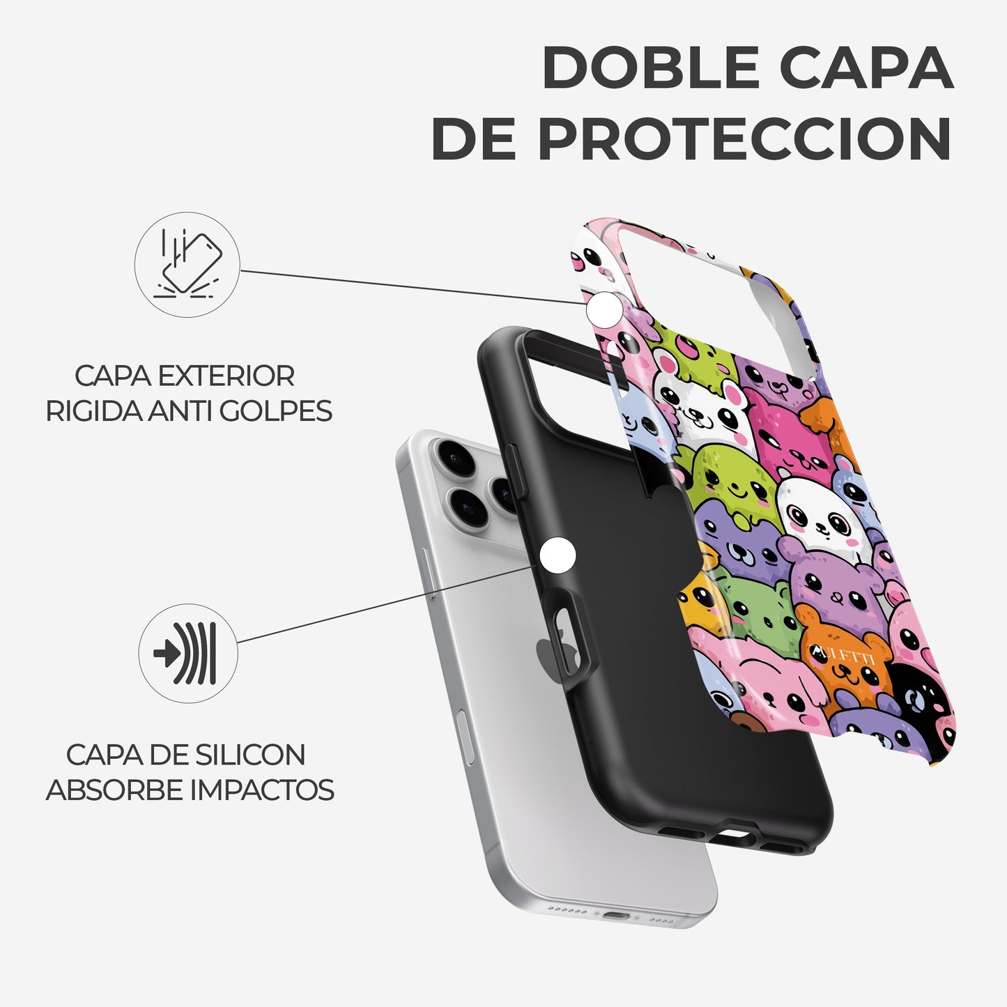 Carcasa Cutie Crew Funda de Doble Capa de Máxima protección.