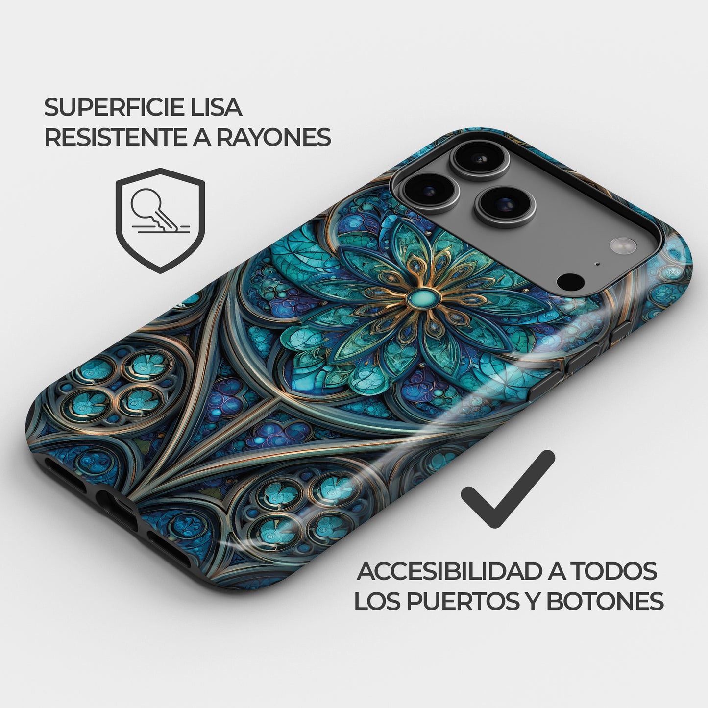 Carcasa Gothic Teal Funda de Doble Capa de Máxima protección.