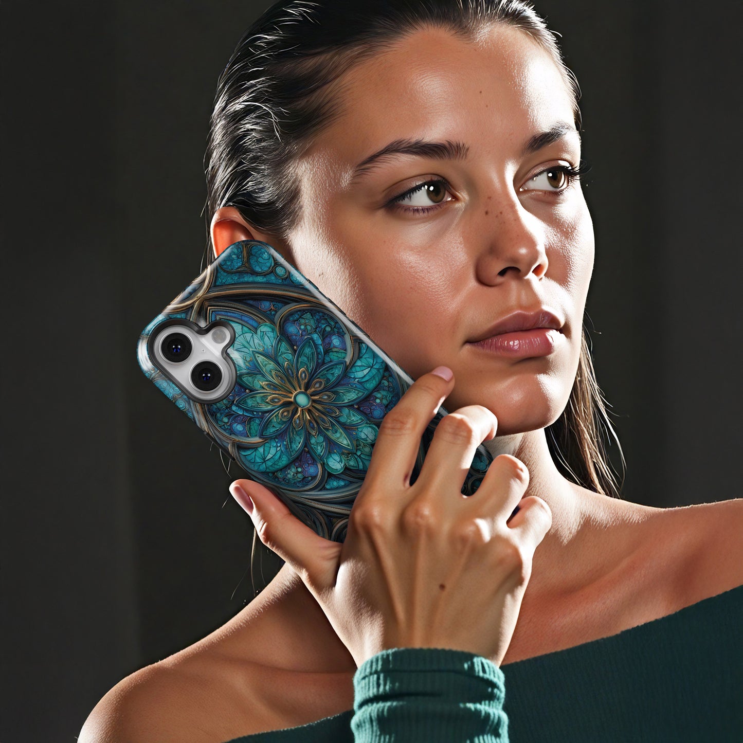 Carcasa Gothic Teal Funda de Doble Capa de Máxima protección.