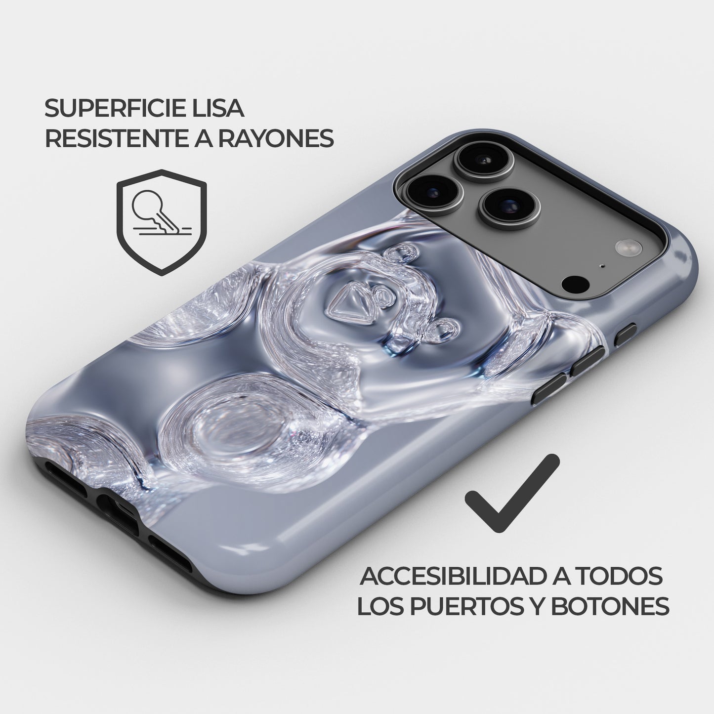 Carcasa Crystal Gummy Funda de Doble Capa de Máxima protección.