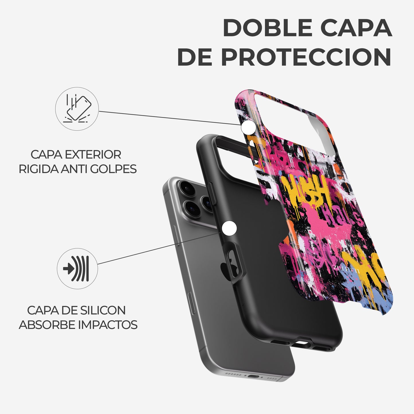 Carcasa Graffiti Riot Funda de Doble Capa de Máxima protección.