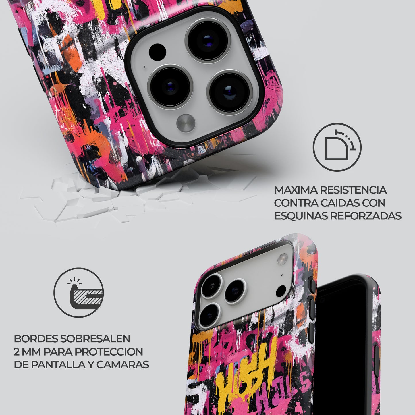 Carcasa Graffiti Riot Funda de Doble Capa de Máxima protección.