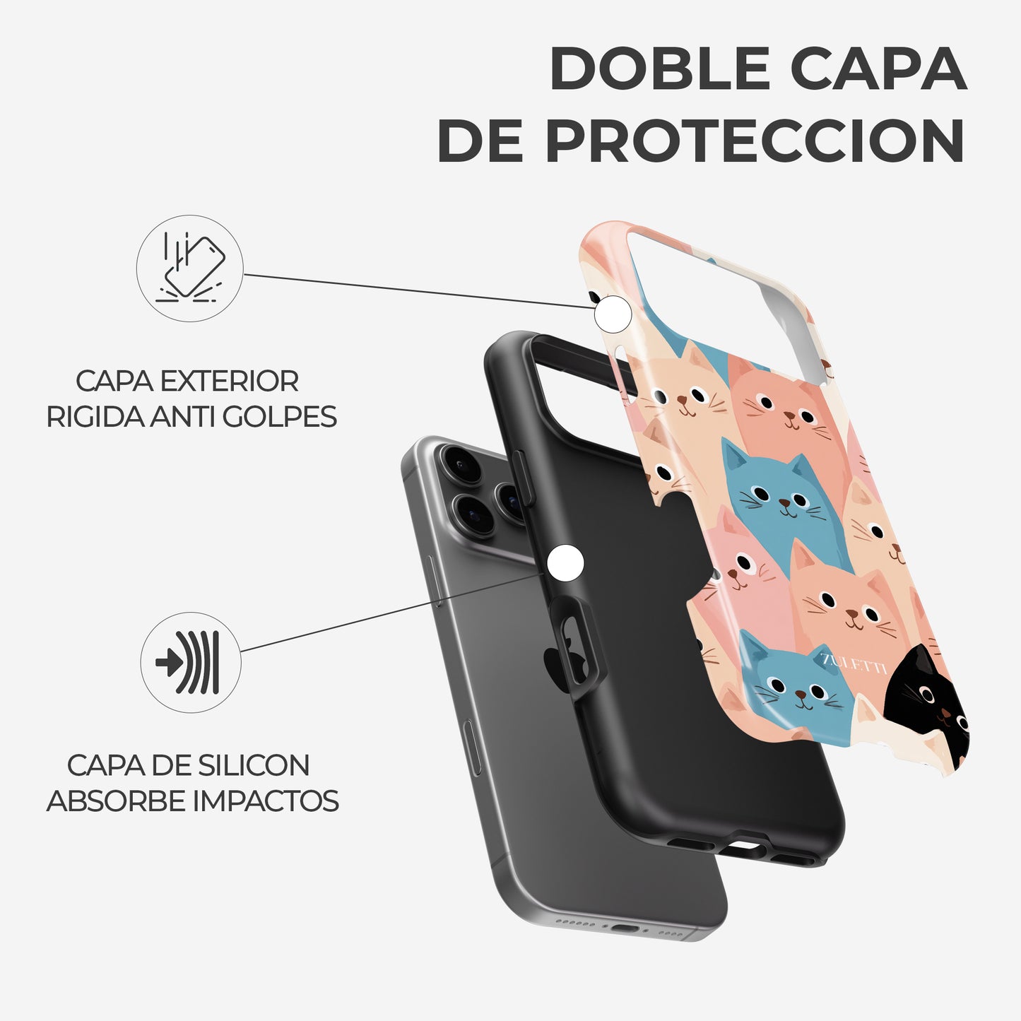 Carcasa Pastel Paws Funda de Doble Capa de Máxima protección.