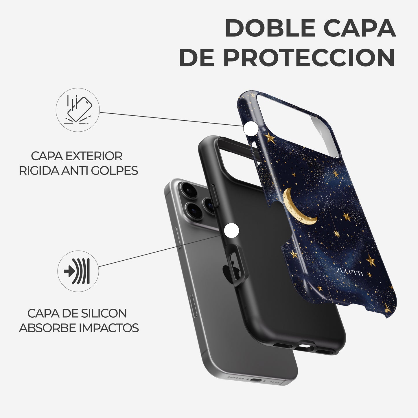 Carcasa Golden Aura Funda de Doble Capa de Máxima protección.