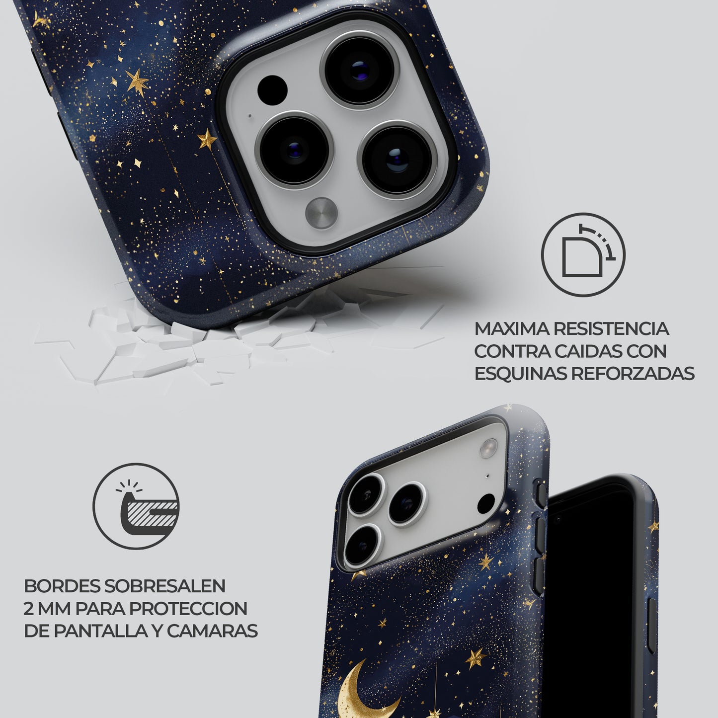 Carcasa Golden Aura Funda de Doble Capa de Máxima protección.