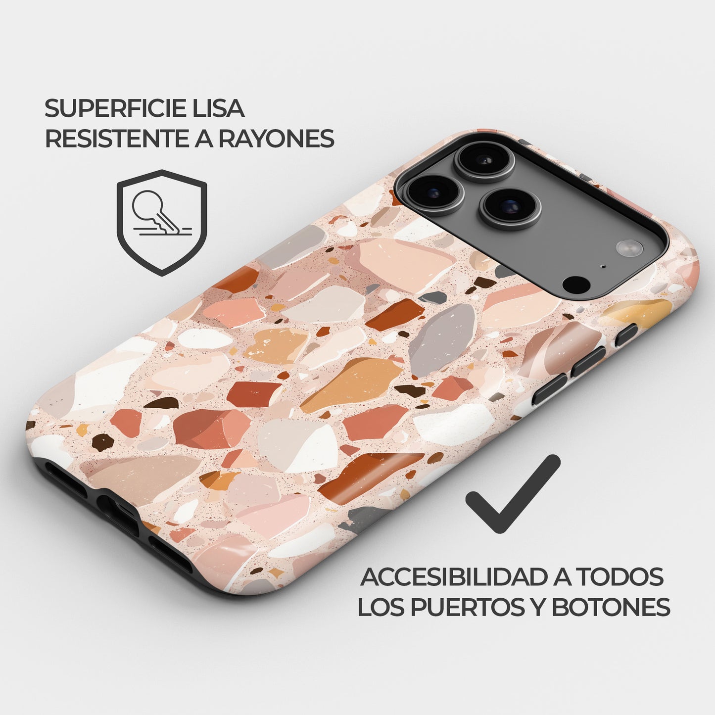 Carcasa Terrazzo Chic Funda de Doble Capa de Máxima protección.