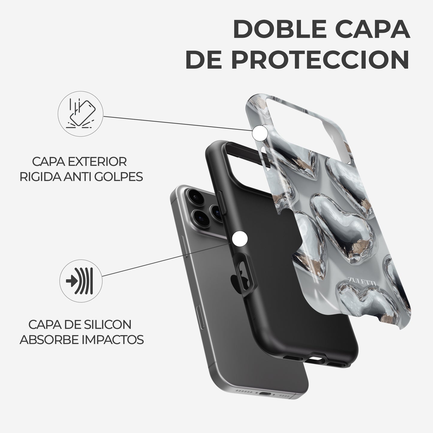 Carcasa Chrome Crush Funda de Doble Capa de Máxima protección.