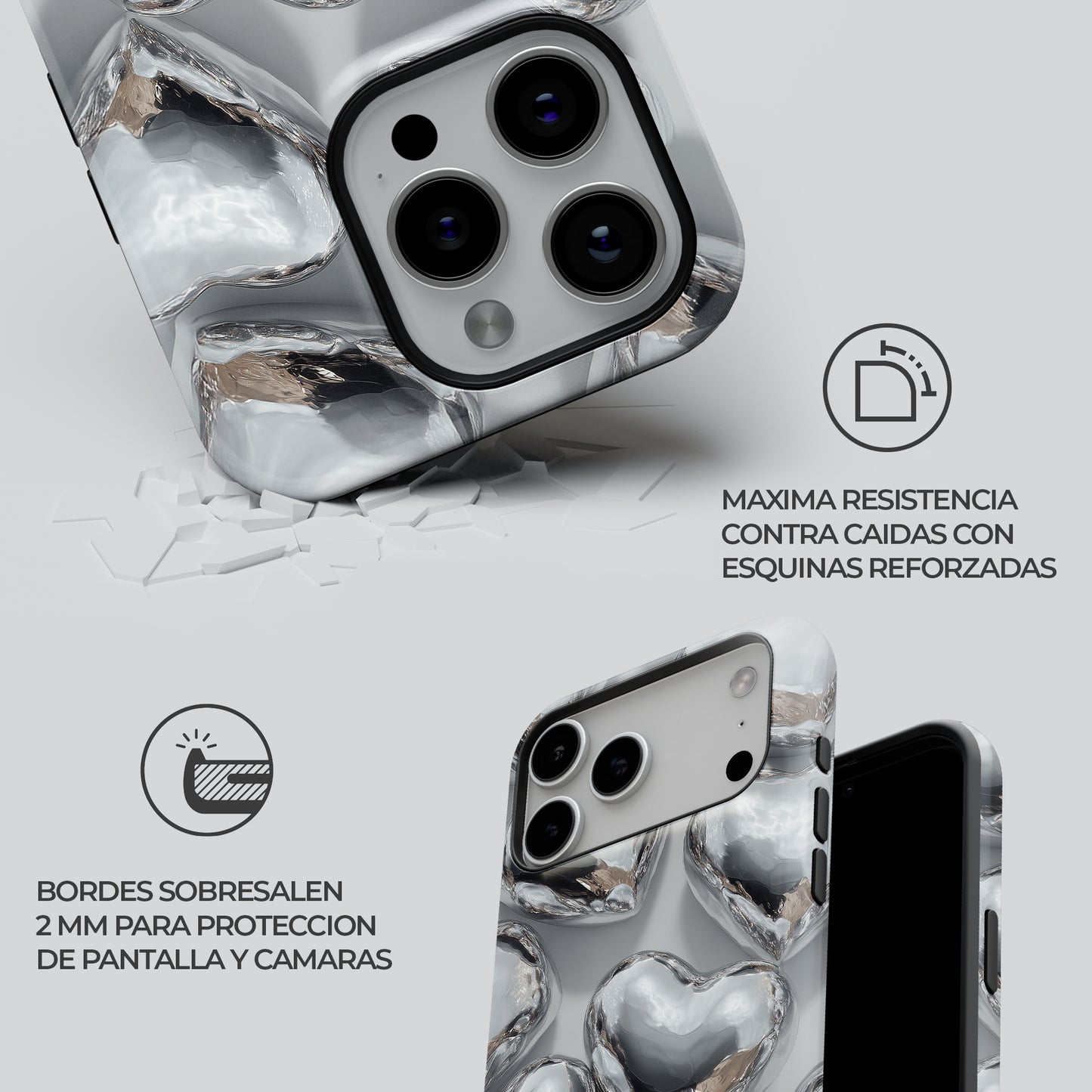 Carcasa Chrome Crush Funda de Doble Capa de Máxima protección.