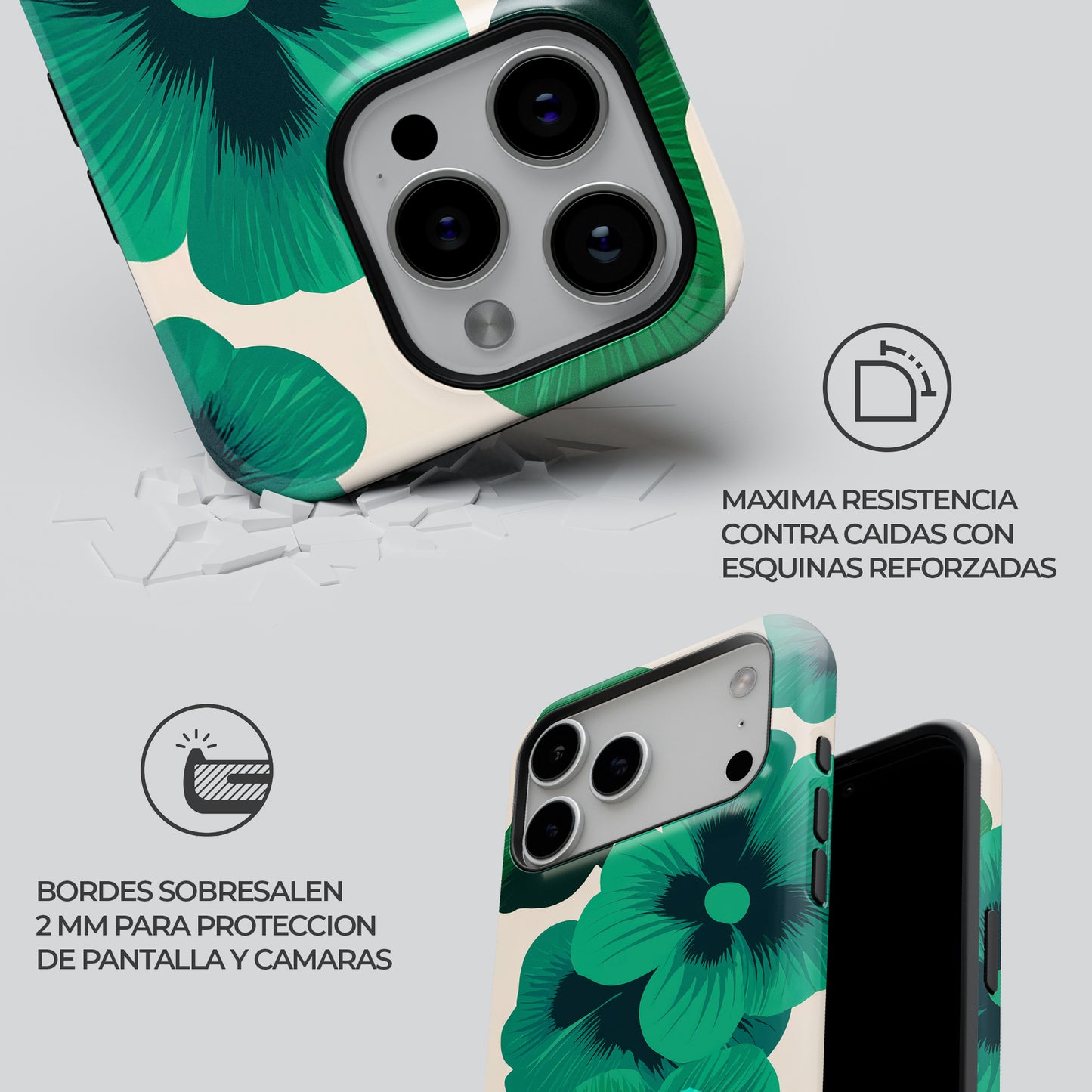 Carcasa Jade Bloom Funda de Doble Capa de Máxima protección.