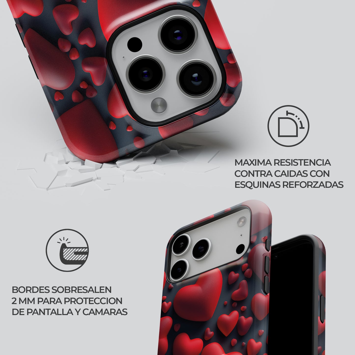 Carcasa Red Riot Funda de Doble Capa de Máxima protección.