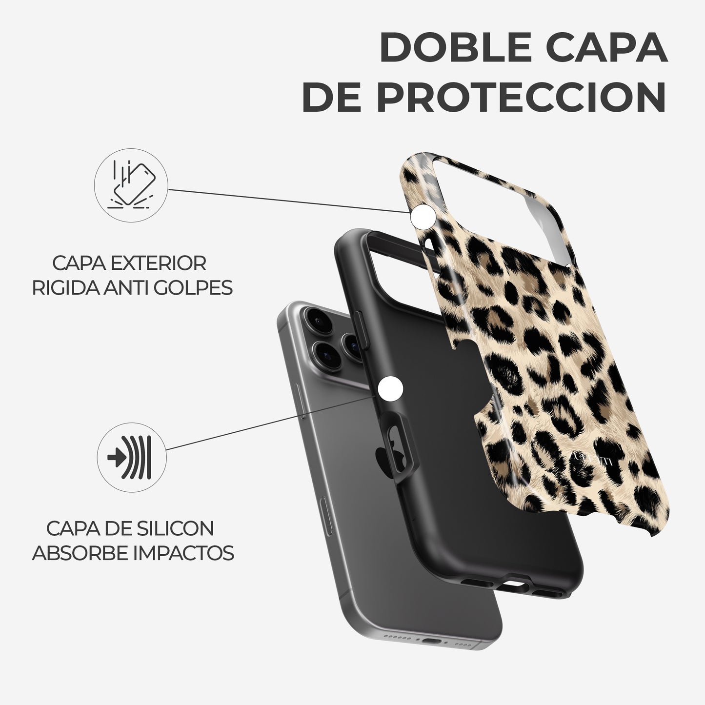 Carcasa Leopard Vibe Funda de Doble Capa de Máxima protección.