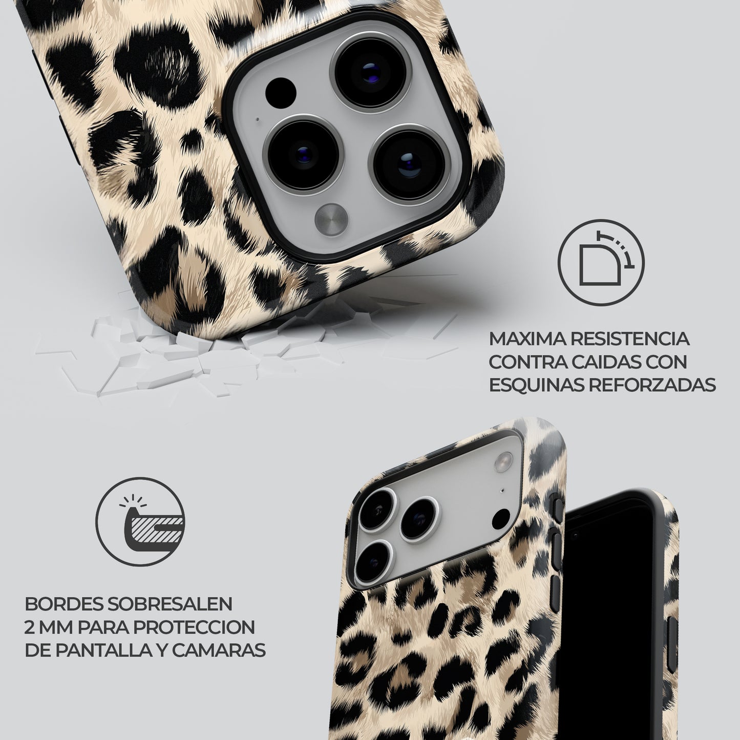 Carcasa Leopard Vibe Funda de Doble Capa de Máxima protección.