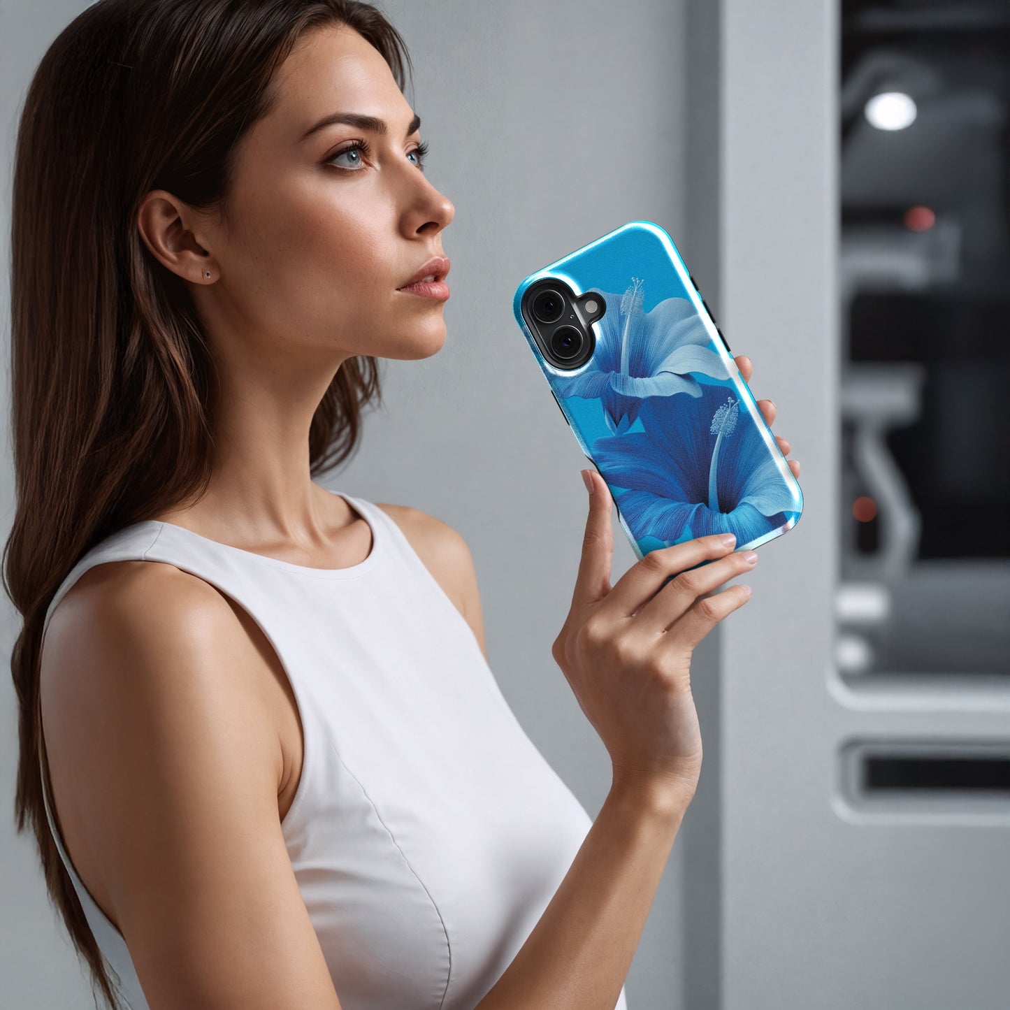 Carcasa Tropical Blue Funda de Doble Capa de Máxima protección.