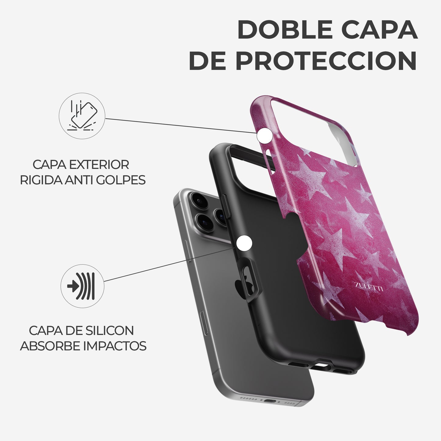 Carcasa Star Dust Funda de Doble Capa de Máxima protección.