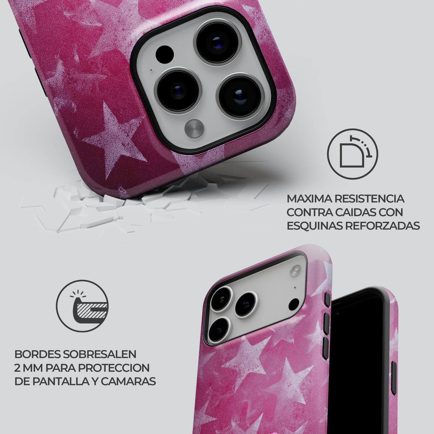 Carcasa Star Dust Funda de Doble Capa de Máxima protección.