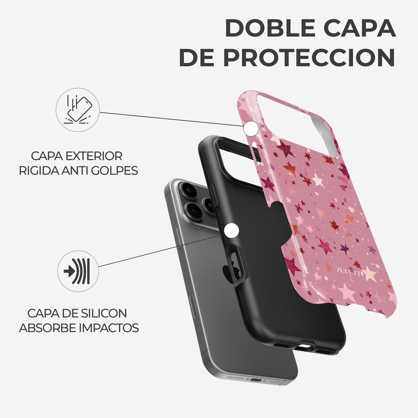 Carcasa Pink Confetti Funda de Doble Capa de Máxima protección.