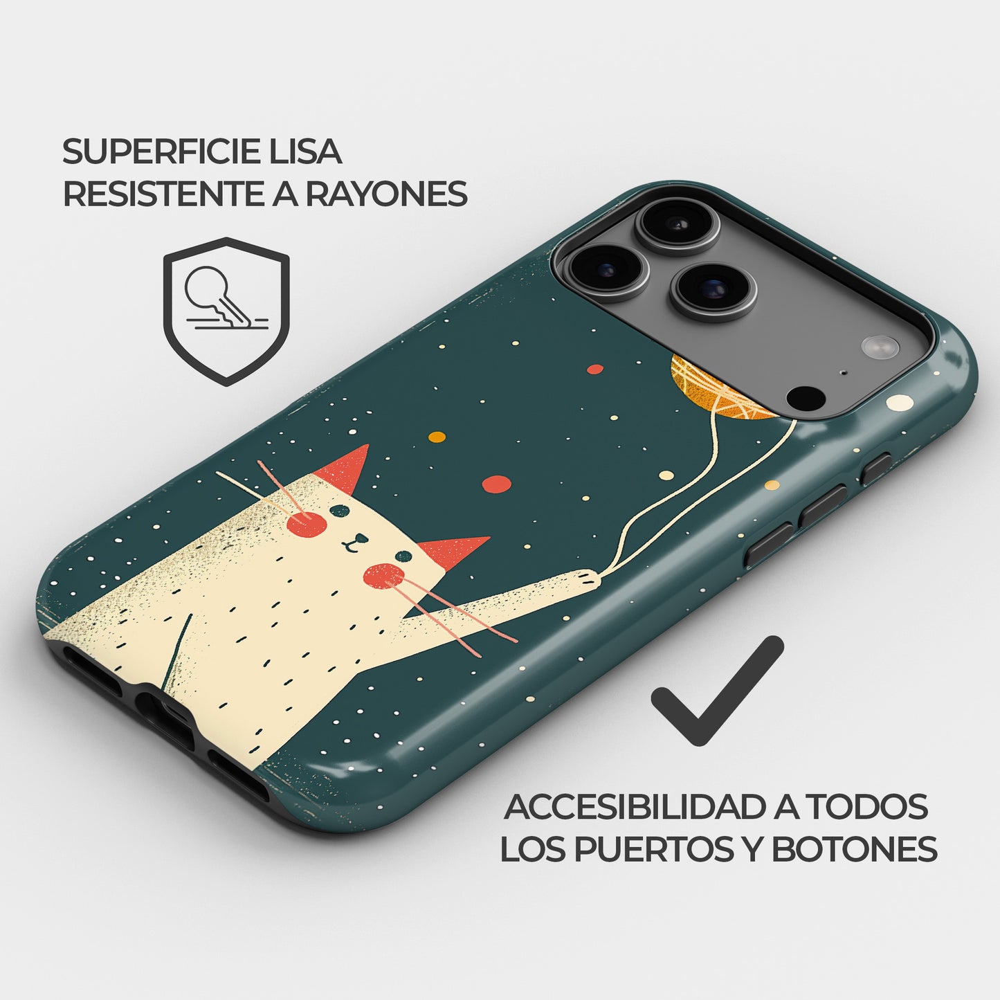 Carcasa Cozy Kitty Funda de Doble Capa de Máxima protección.