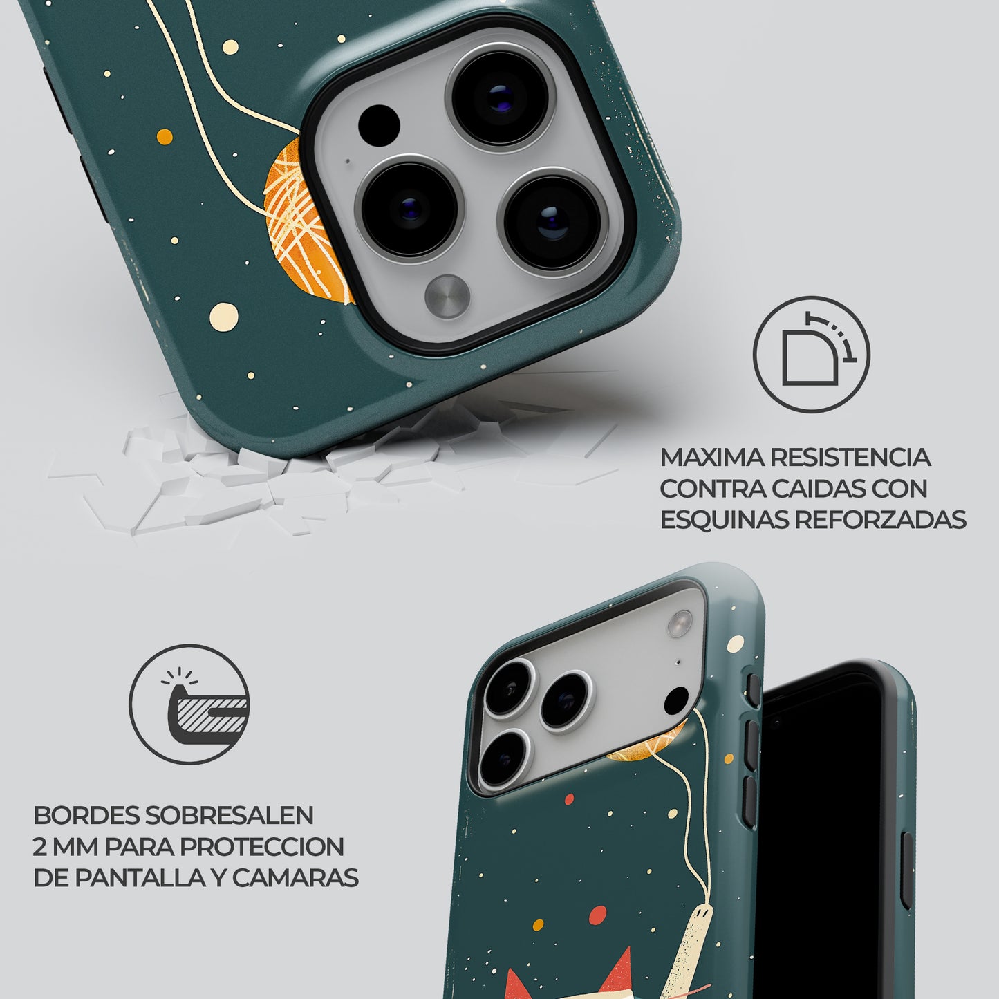 Carcasa Cozy Kitty Funda de Doble Capa de Máxima protección.