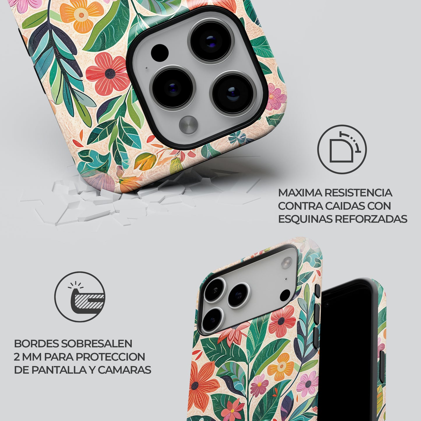Carcasa Folk Garden Funda de Doble Capa de Máxima protección.