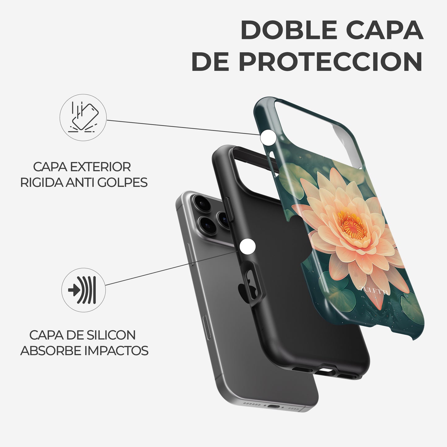 Carcasa Zen Bloom Funda de Doble Capa de Máxima protección.
