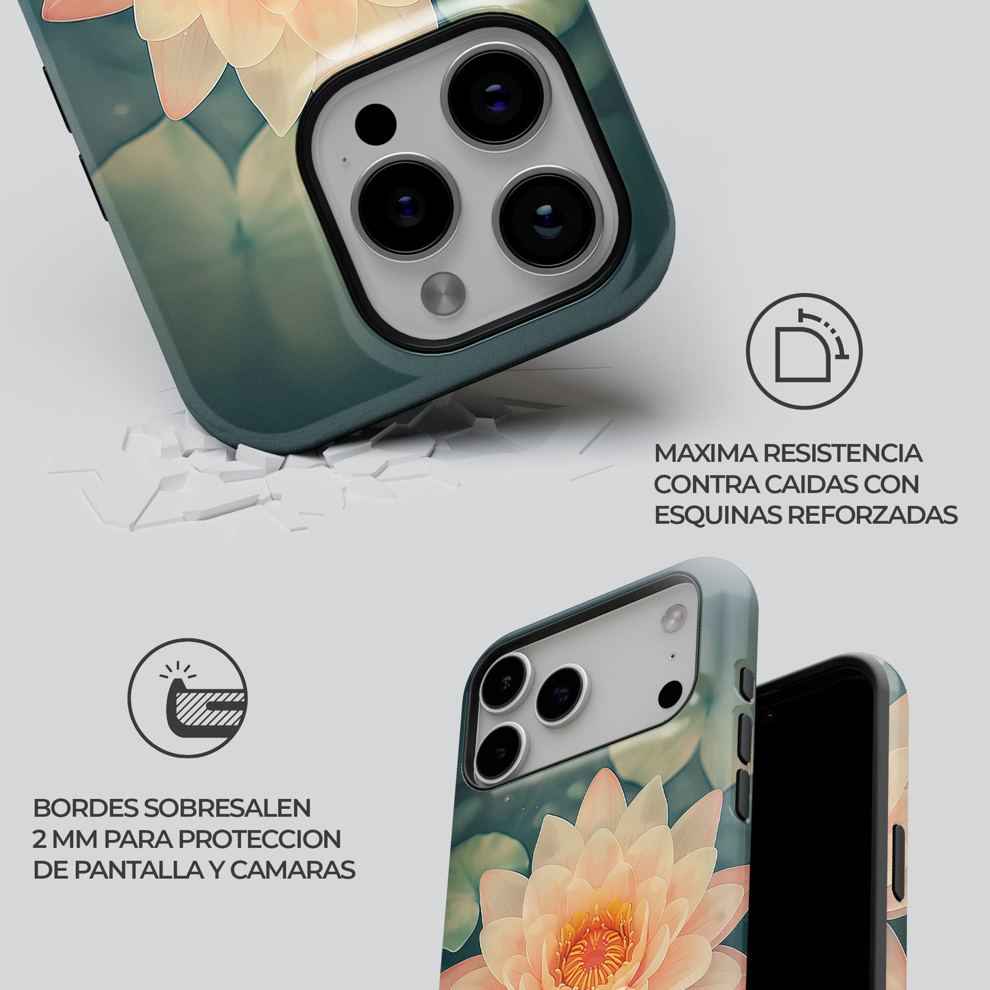 Carcasa Zen Bloom Funda de Doble Capa de Máxima protección.