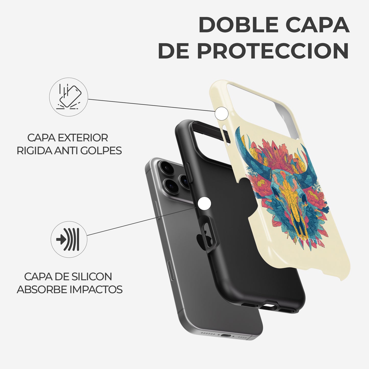 Carcasa Desert Bloom Funda de Doble Capa de Máxima protección.