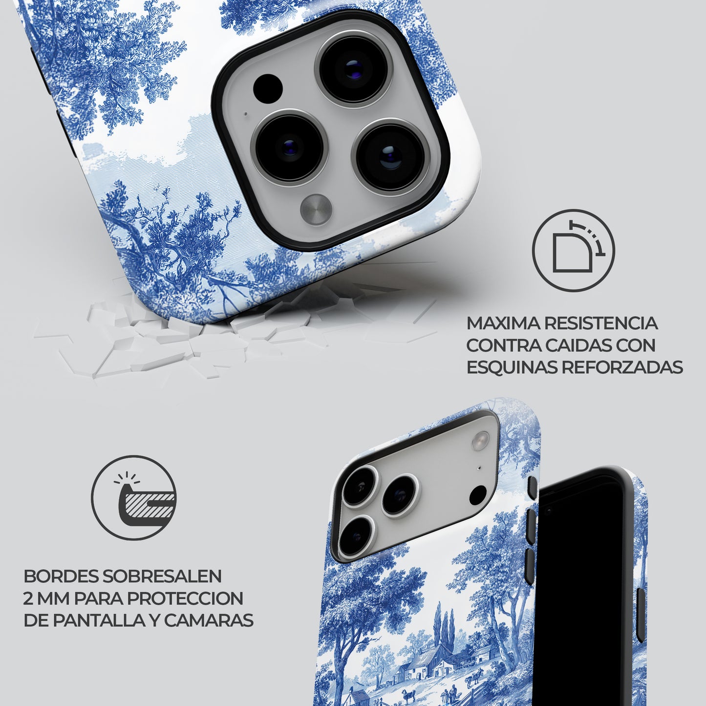 Carcasa Toile Chic Funda de Doble Capa de Máxima protección.