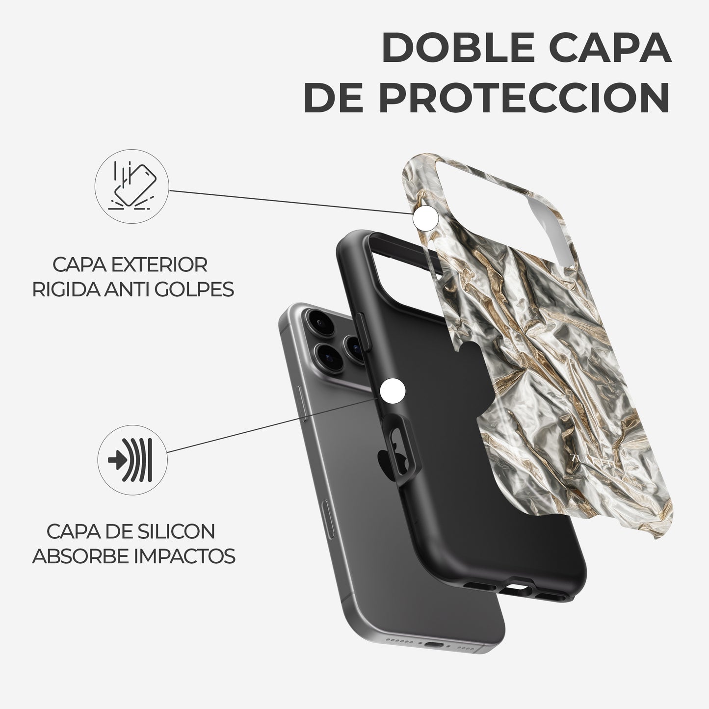 Carcasa Liquid Foil Funda de Doble Capa de Máxima protección.