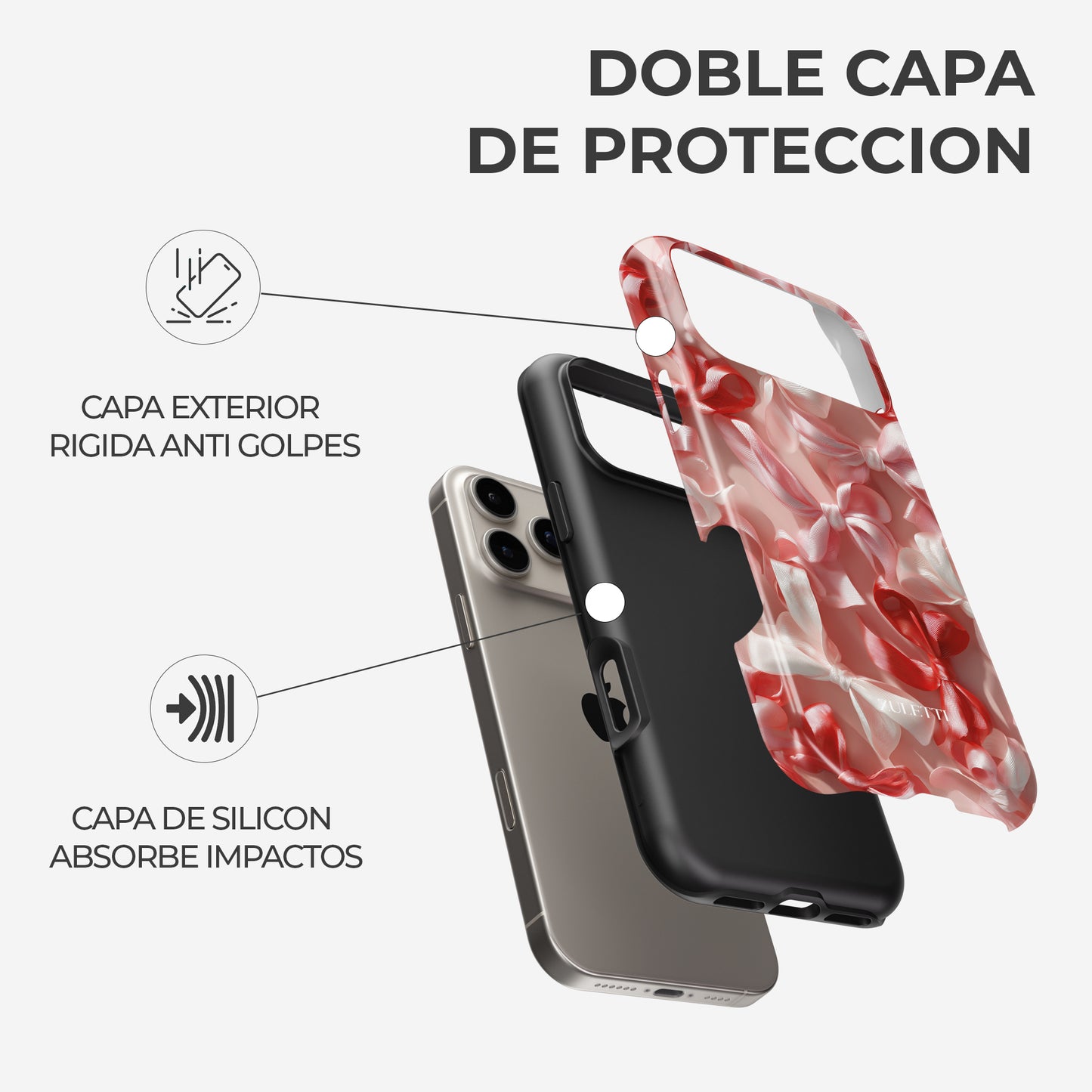 Carcasa Silk Bows Funda de Doble Capa de Máxima protección.