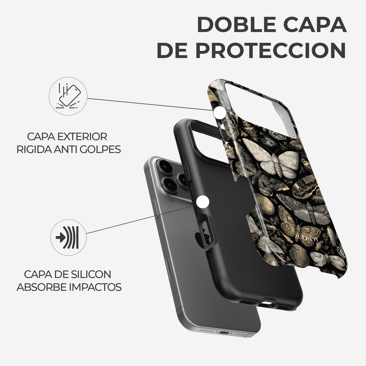Carcasa Cabinet Moth Funda de Doble Capa de Máxima protección.