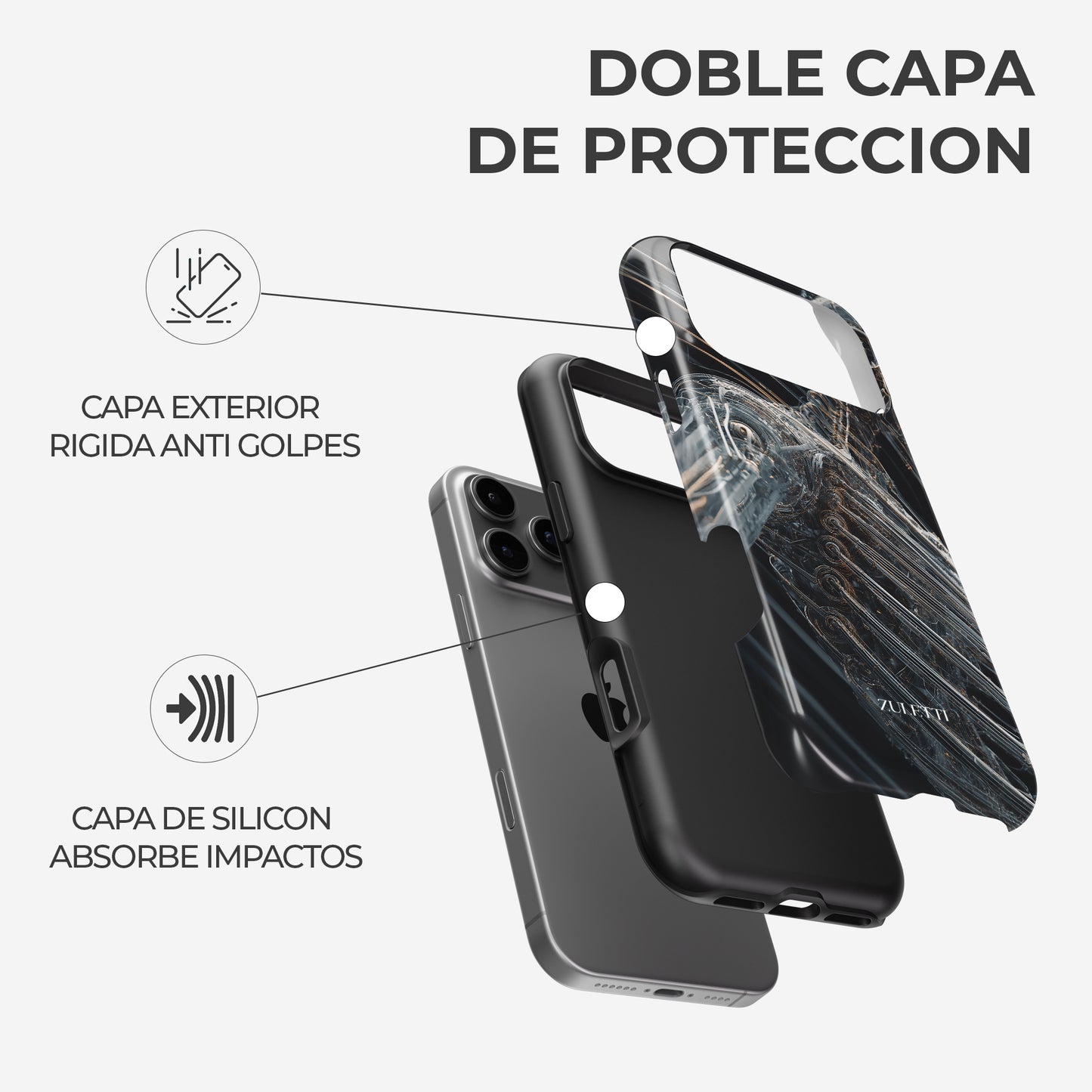 Carcasa Cyborg Wireframe Funda de Doble Capa de Máxima protección.