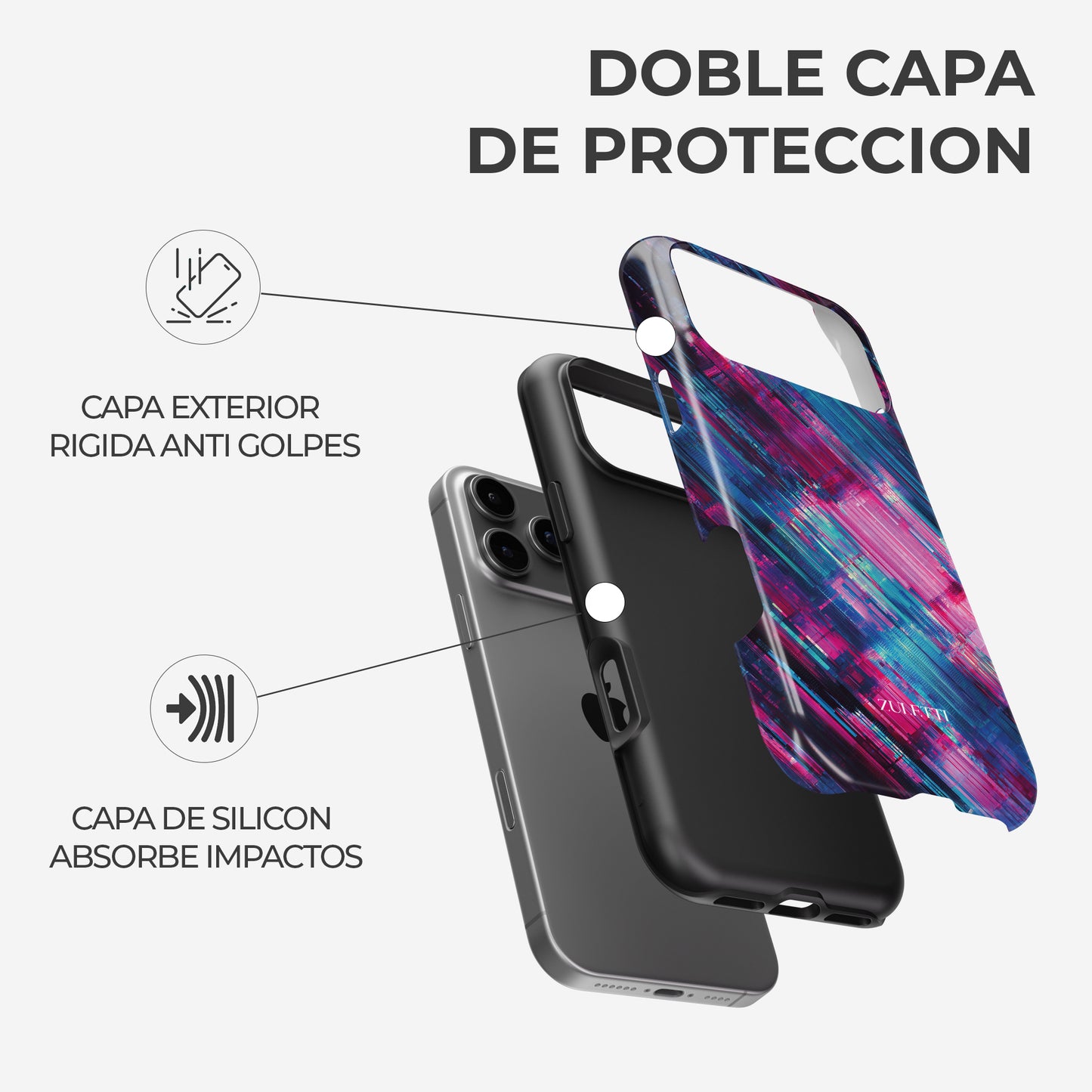 Carcasa Glitch Rave Funda de Doble Capa de Máxima protección.