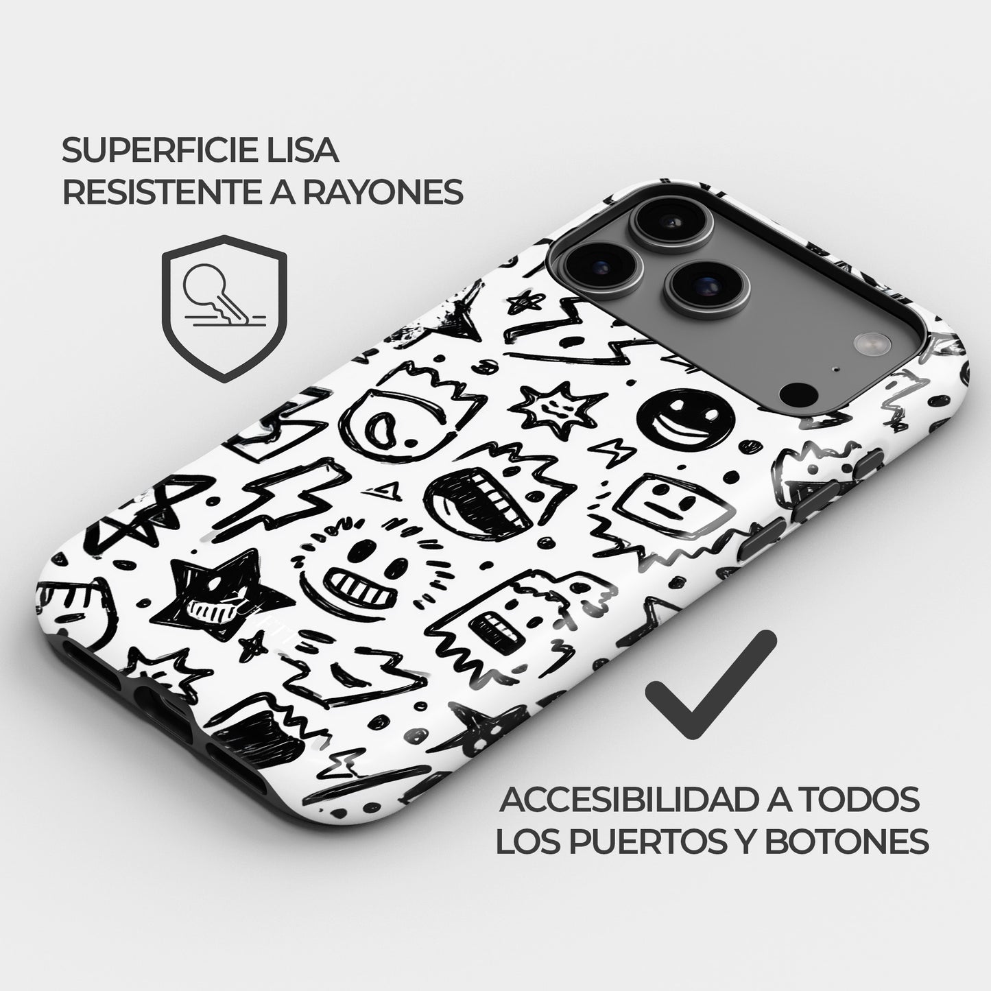 Carcasa Doodle Chaos Funda de Doble Capa de Máxima protección.