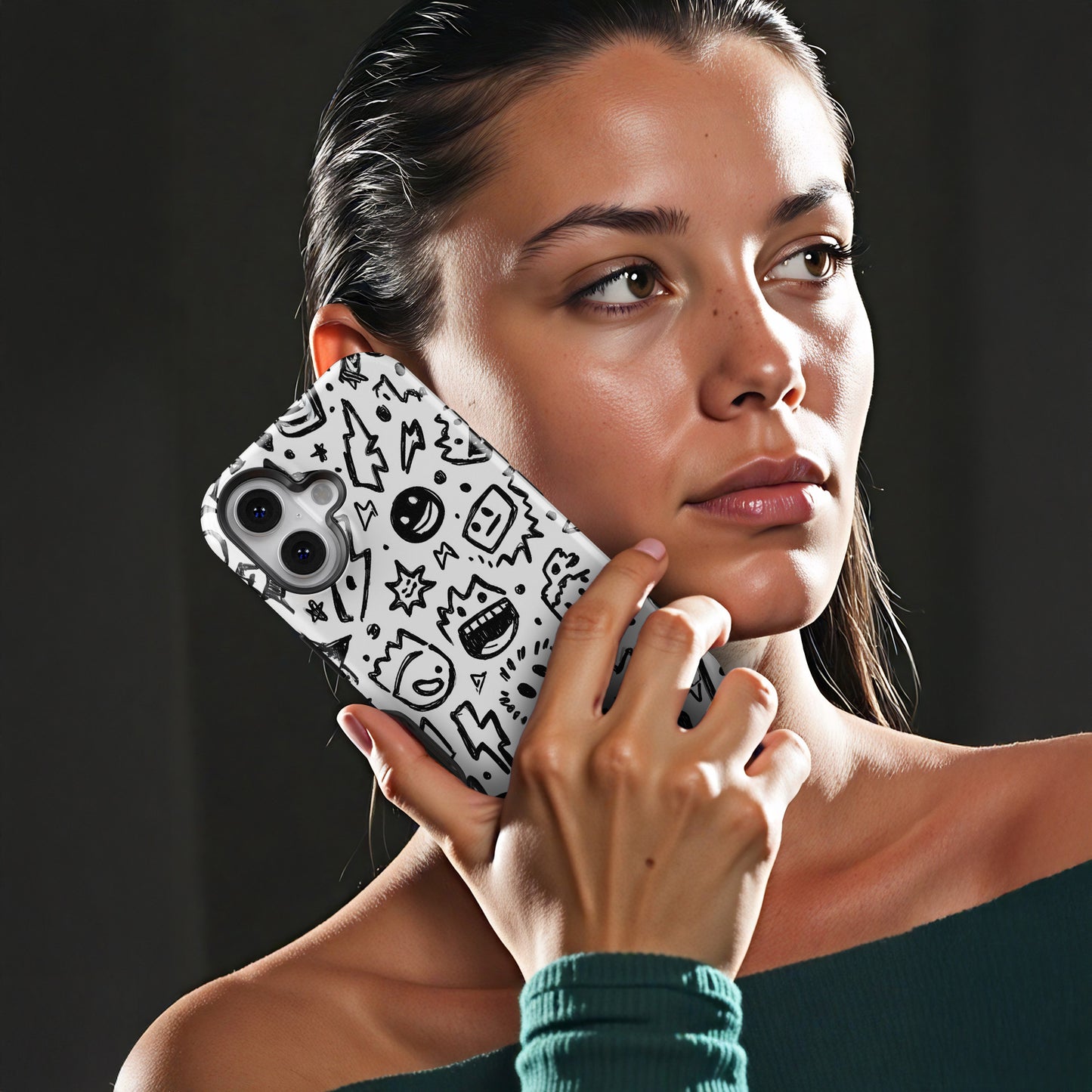 Carcasa Doodle Chaos Funda de Doble Capa de Máxima protección.
