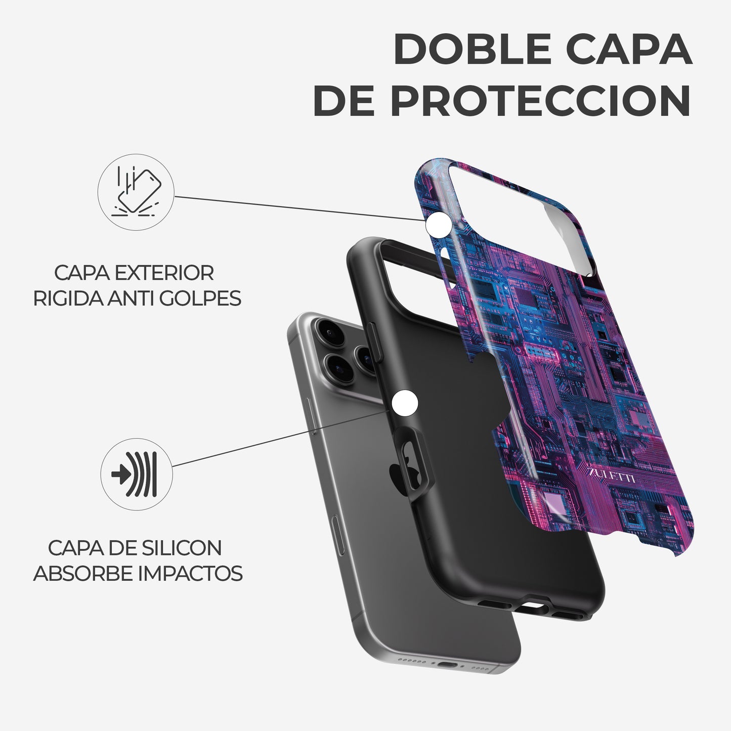 Carcasa Cyber Matrix Funda de Doble Capa de Máxima protección.