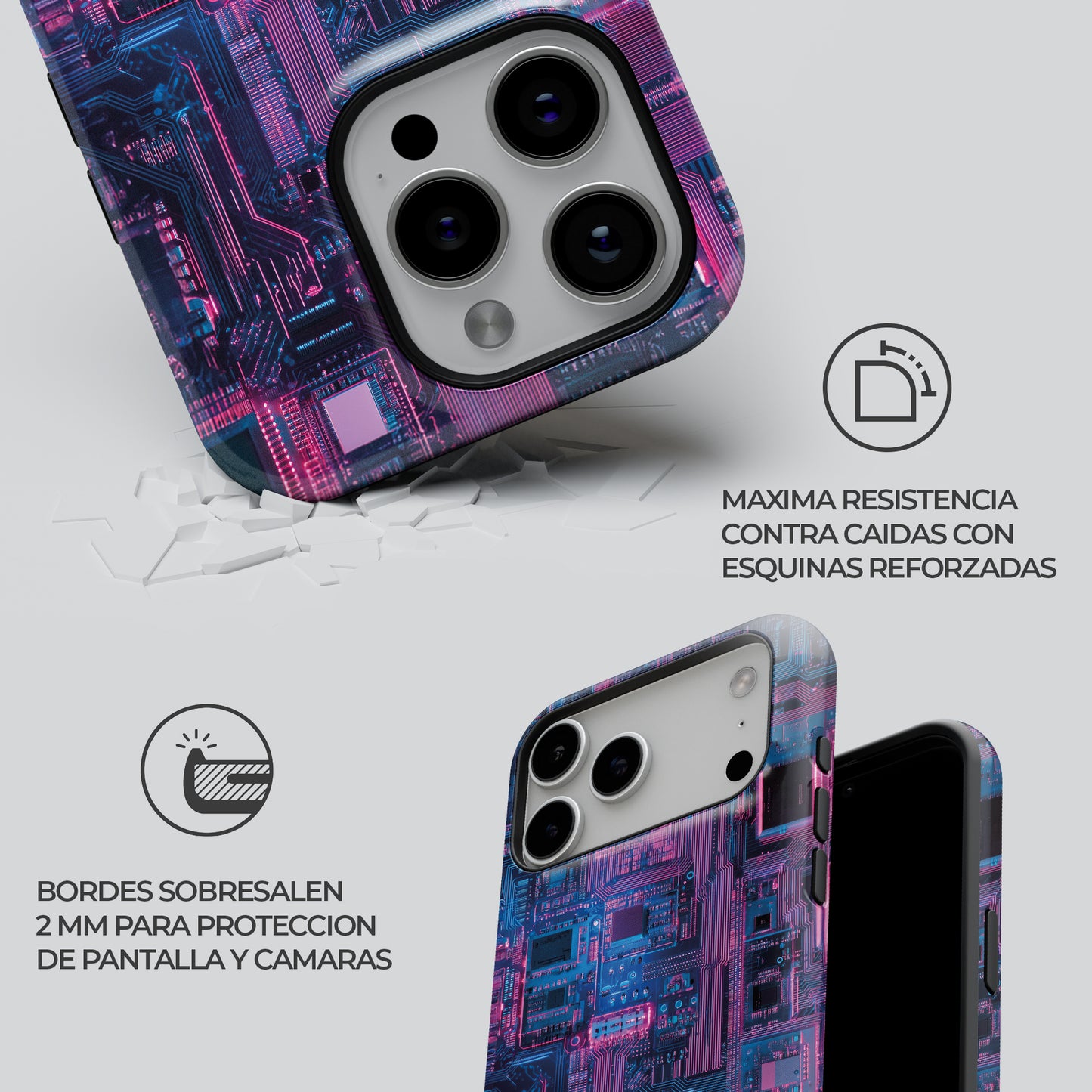 Carcasa Cyber Matrix Funda de Doble Capa de Máxima protección.