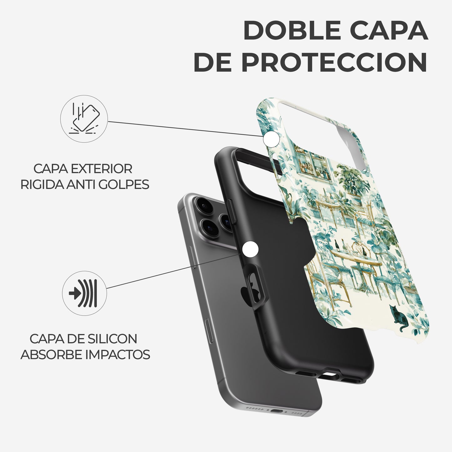 Carcasa Secret Garden Funda de Doble Capa de Máxima protección.