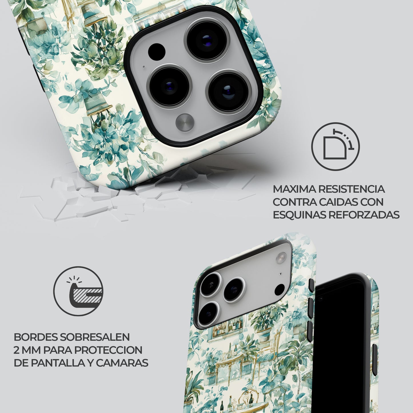 Carcasa Secret Garden Funda de Doble Capa de Máxima protección.