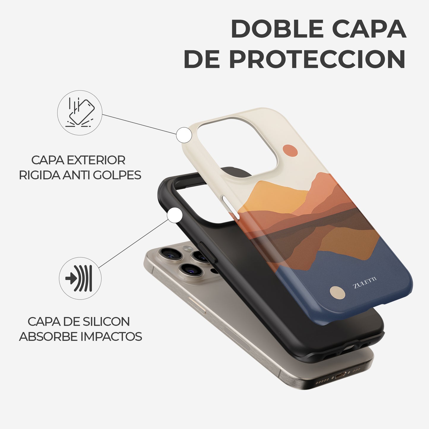 Carcasa paisaje Serenidad Natural Funda de Doble Capa de Máxima protección