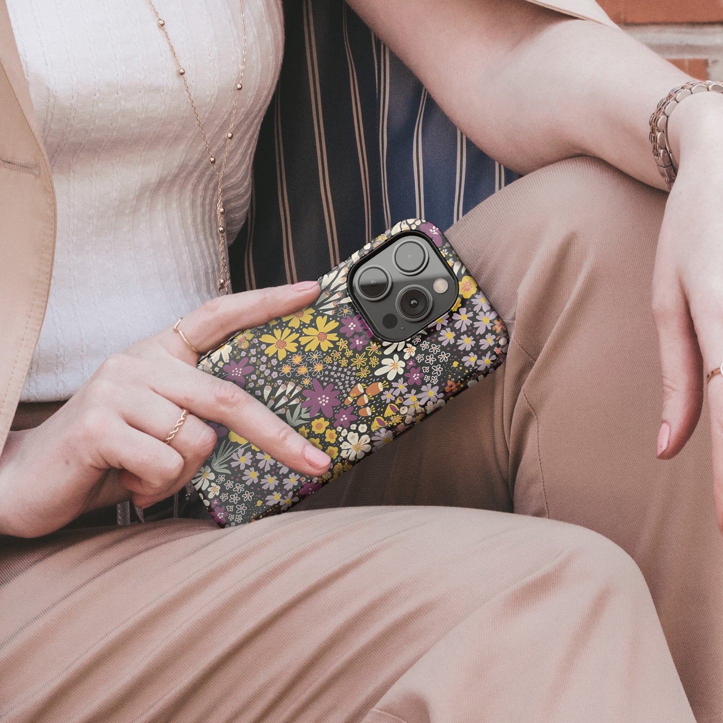 Carcasa Floral Jardín Encantado Funda de Doble Capa de Máxima protección