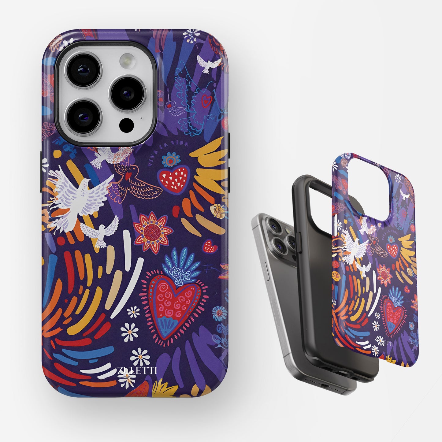 Carcasa Morada Encanto Aviar Funda de Doble Capa de Máxima protección