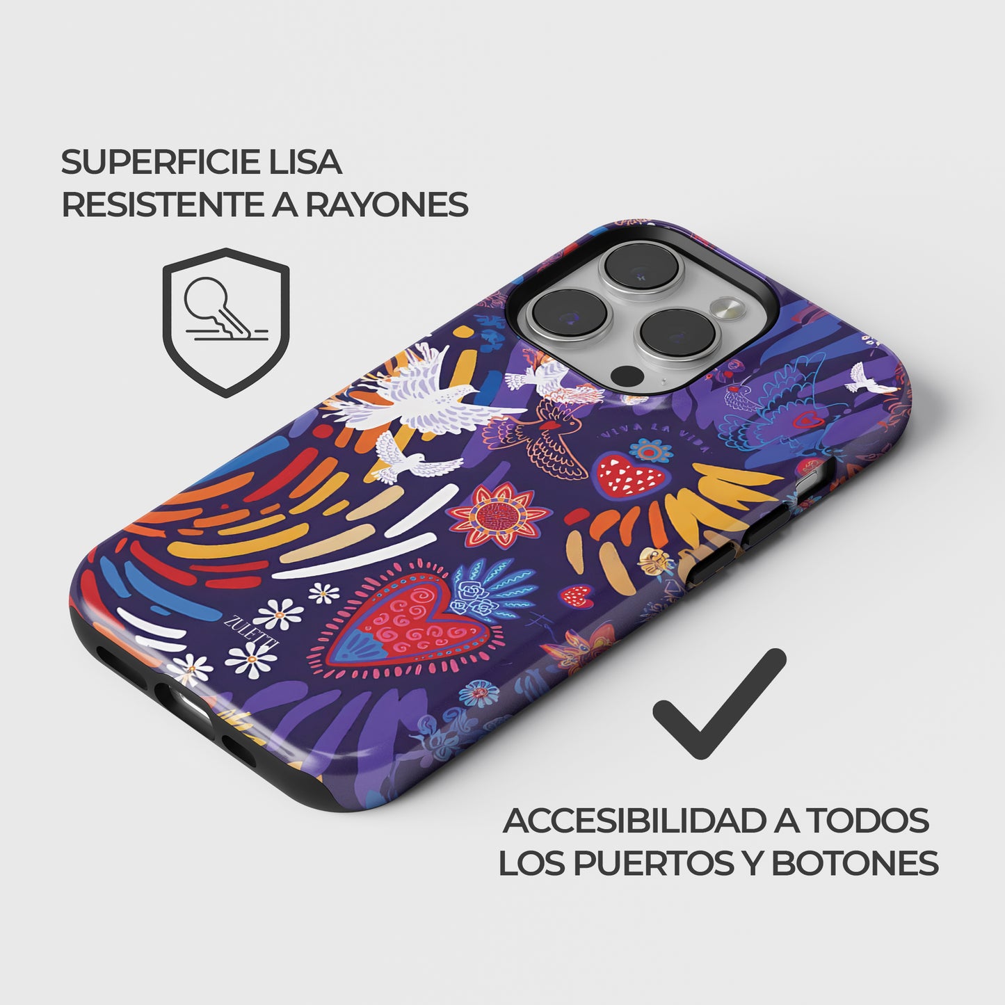 Carcasa Morada Encanto Aviar Funda de Doble Capa de Máxima protección