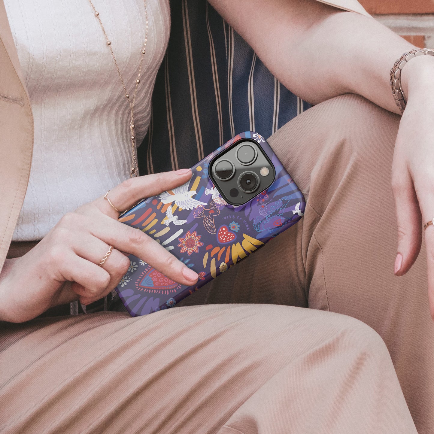 Carcasa Morada Encanto Aviar Funda de Doble Capa de Máxima protección