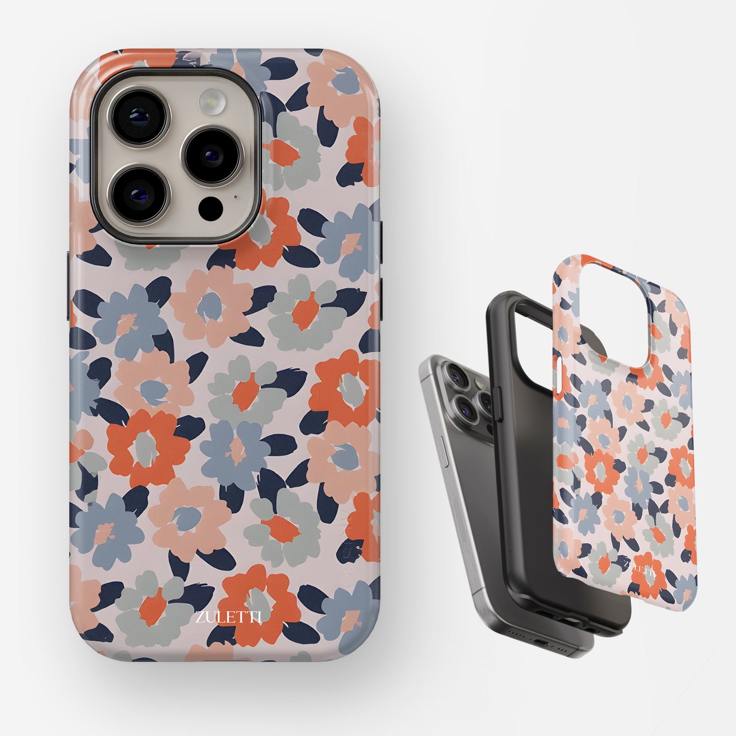 Carcasa Flores Blancas Funda de Doble Capa de Máxima protección