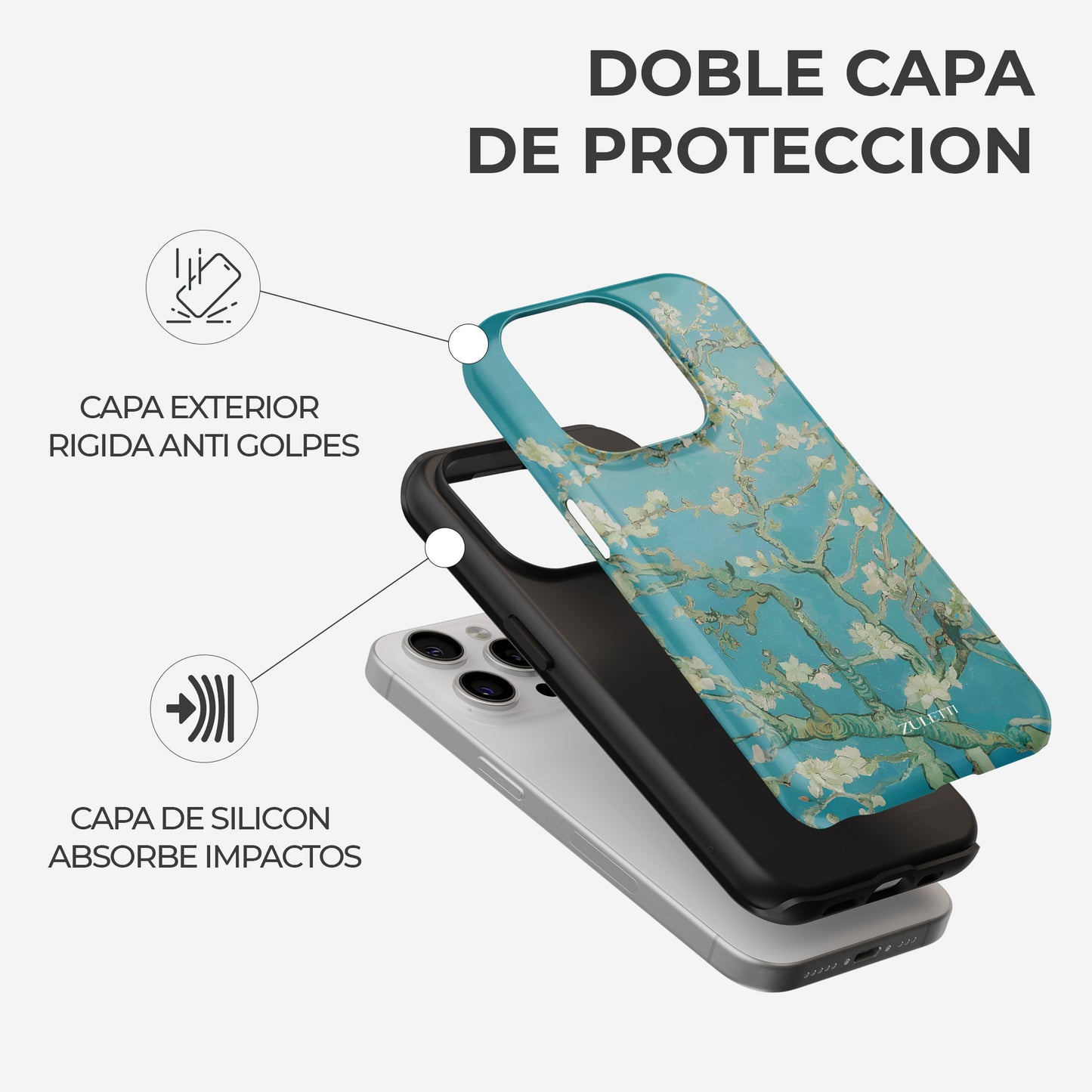 Carcasa Floral Whispering Blossoms Funda de Doble Capa de Máxima protección