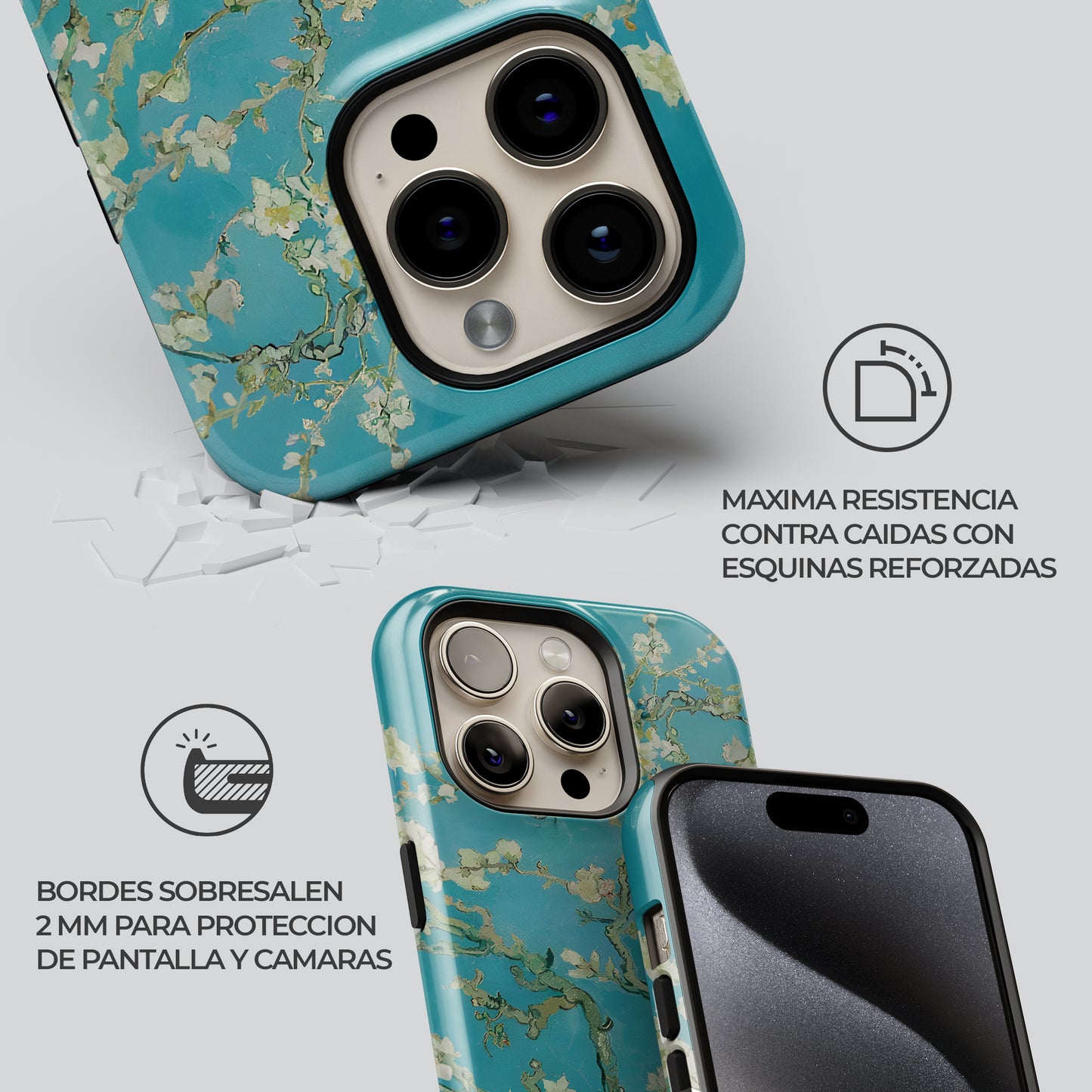 Carcasa Floral Whispering Blossoms Funda de Doble Capa de Máxima protección