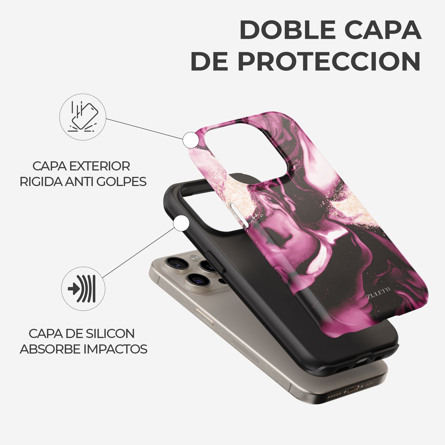 Carcasa Fucsia Mystic Elixir Funda de Doble Capa de Máxima protección